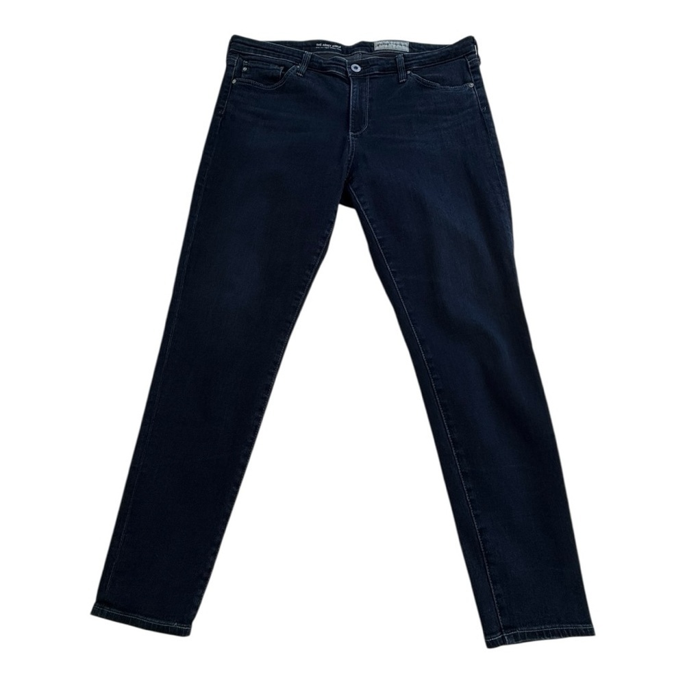 AG X Anthropologie Mid Rise Abbey Ankle Super Skinny Dark Wash Jeans - Size 32 R